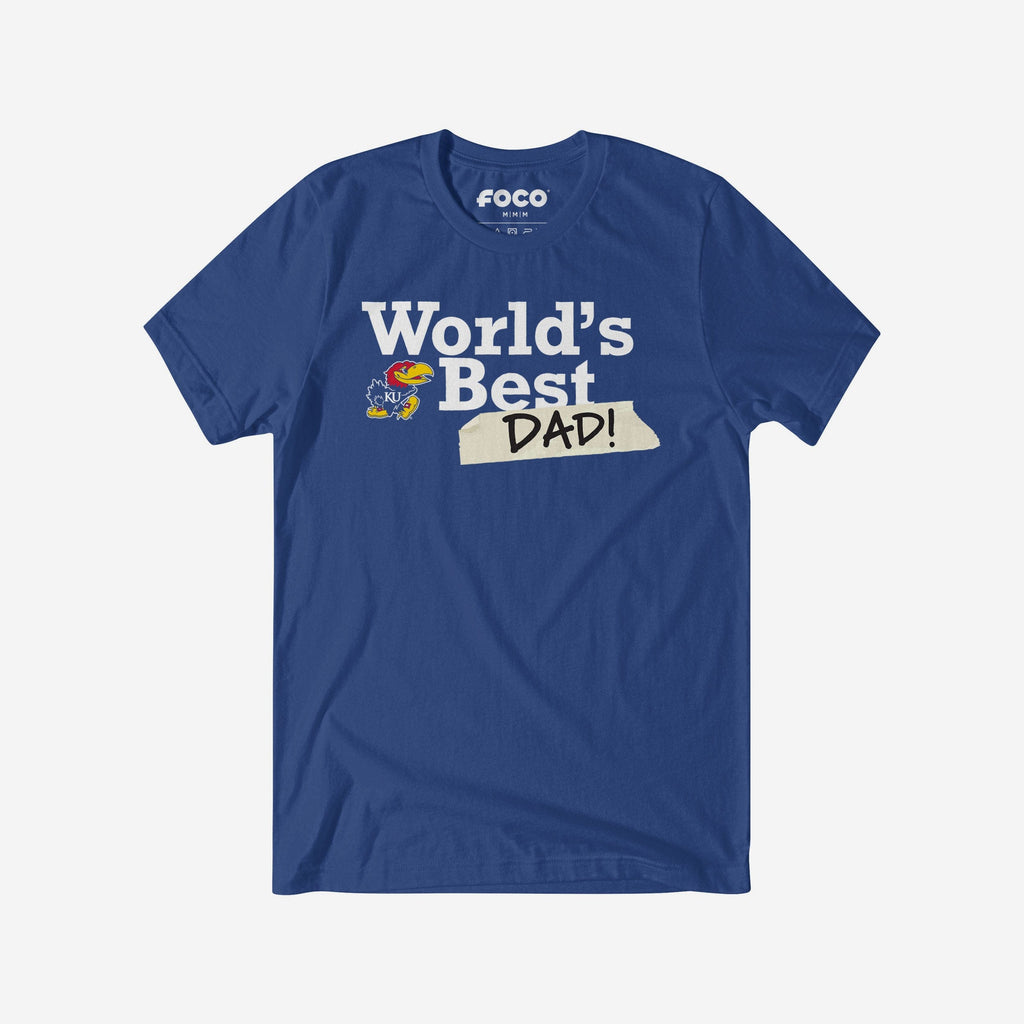 Kansas Jayhawks World's Best Dad T-Shirt FOCO S - FOCO.com