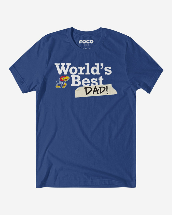 Kansas Jayhawks World's Best Dad T-Shirt FOCO S - FOCO.com