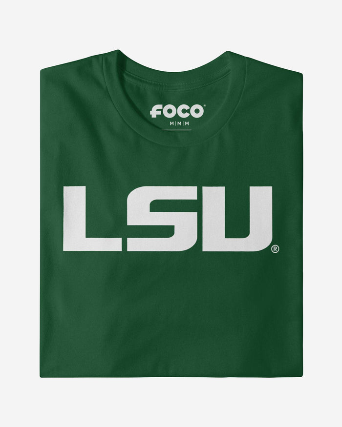 LSU Tigers White Logo T-Shirt FOCO - FOCO.com