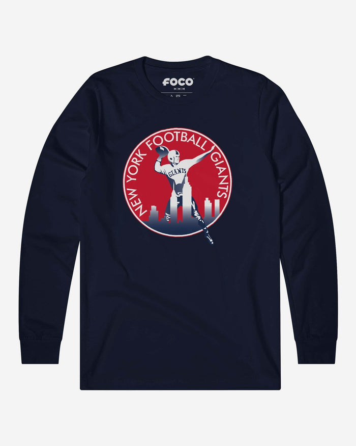 New York Giants 1950 Retro Logo Long Sleeve T-Shirt FOCO Navy S - FOCO.com