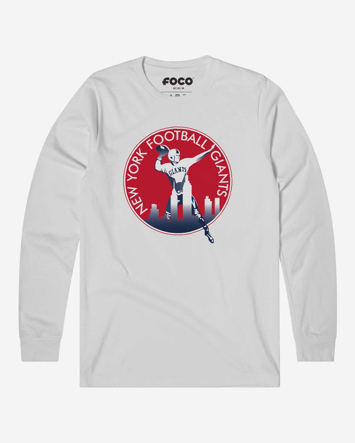 New York Giants 1950 Retro Logo Long Sleeve T-Shirt FOCO White S - FOCO.com