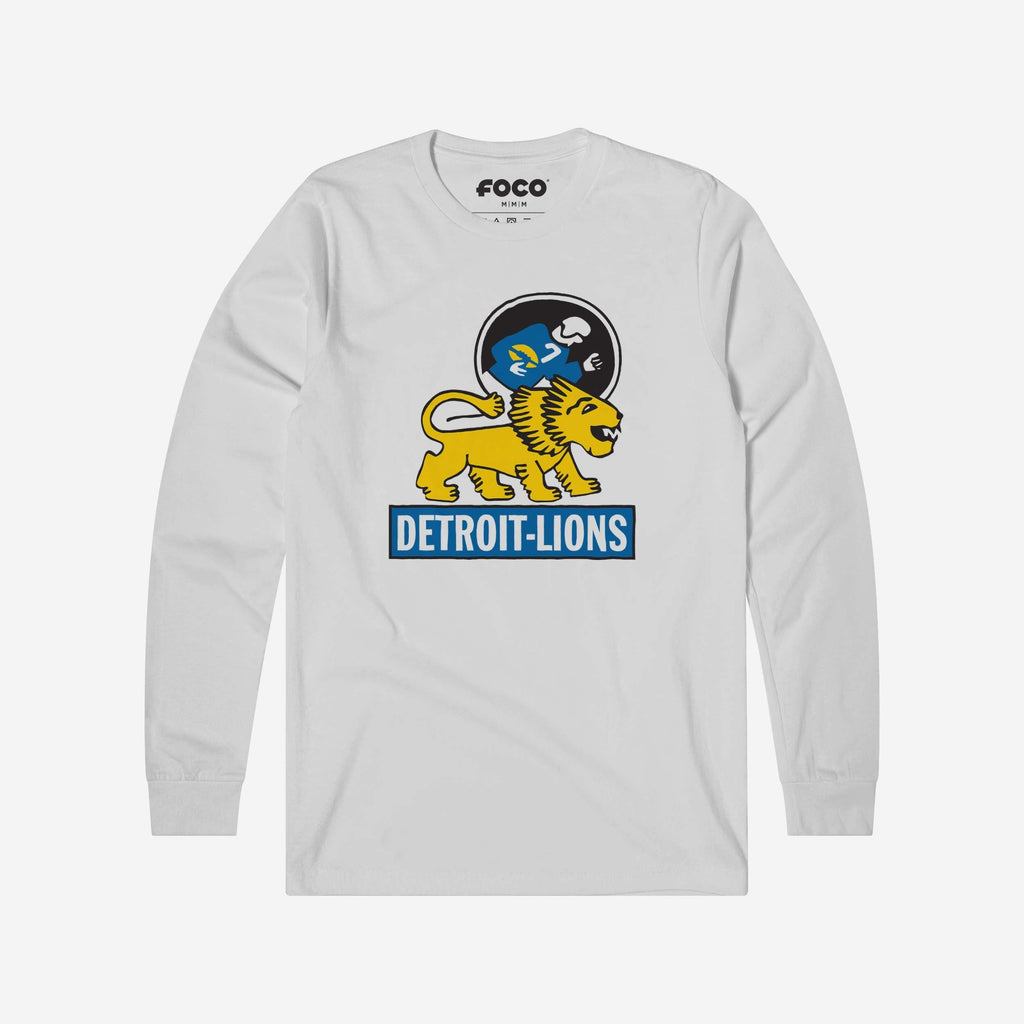Detroit Lions 1952 Retro Logo Long Sleeve T-Shirt FOCO S - FOCO.com