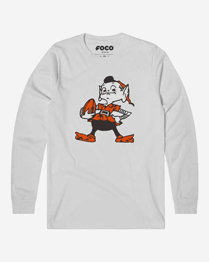 Cleveland Browns 1959 Retro Logo Long Sleeve T-Shirt FOCO White S - FOCO.com