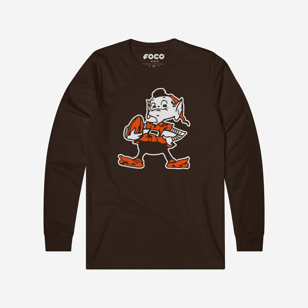 Cleveland Browns 1959 Retro Logo Long Sleeve T-Shirt FOCO Brown S - FOCO.com