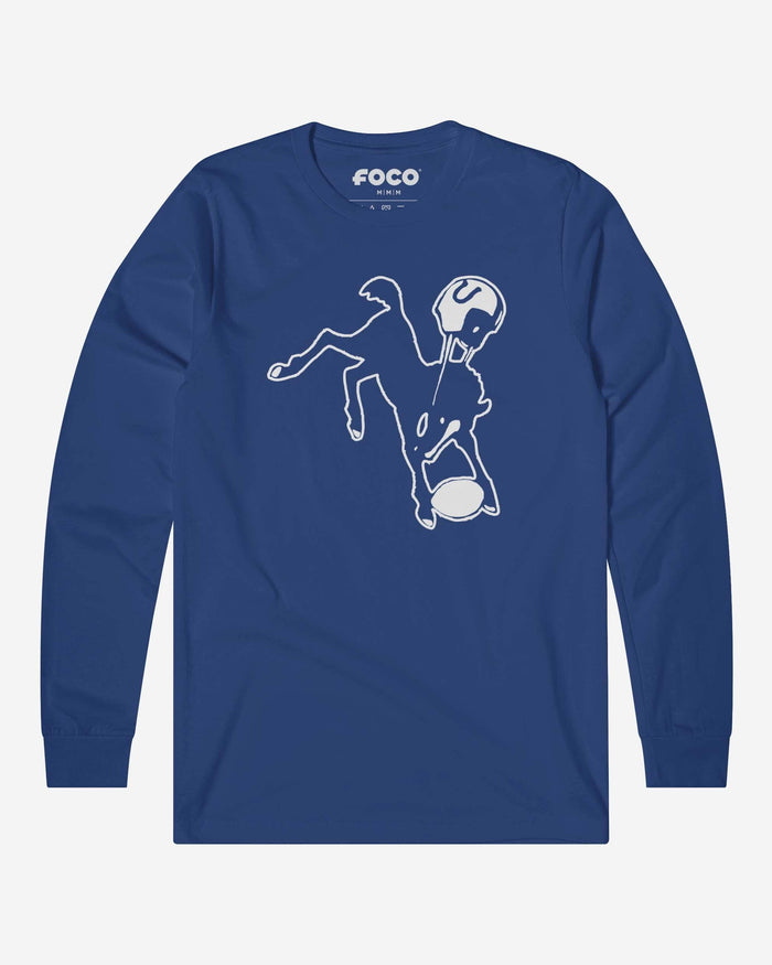 Indianapolis Colts 1961 Retro Logo Long Sleeve T-Shirt FOCO True Royal S - FOCO.com