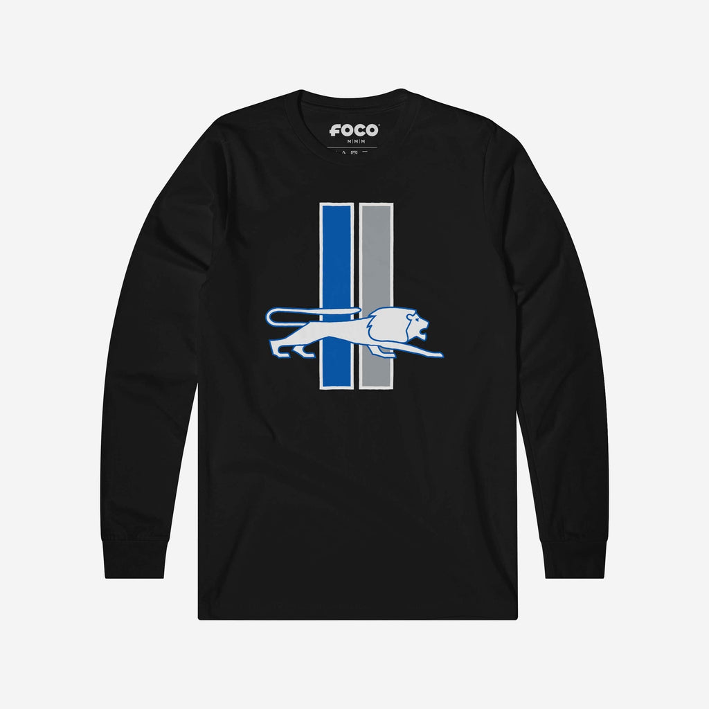 Detroit Lions 1961 Retro Logo Long Sleeve T-Shirt FOCO Black S - FOCO.com