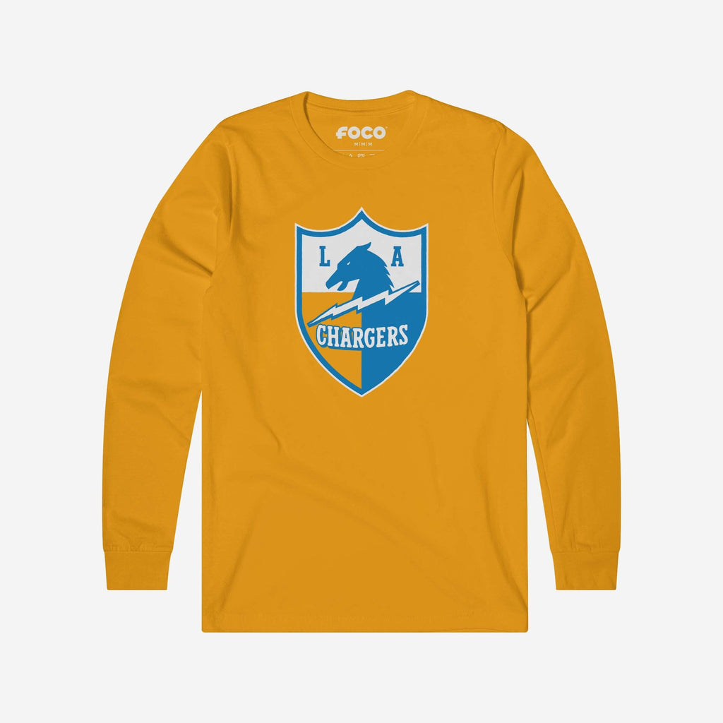 Los Angeles Chargers 1961 Retro Logo Long Sleeve T-Shirt FOCO Gold S - FOCO.com