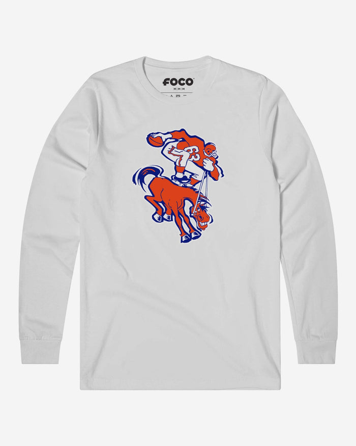 Denver Broncos 1962 Retro Logo Long Sleeve T-Shirt FOCO S - FOCO.com
