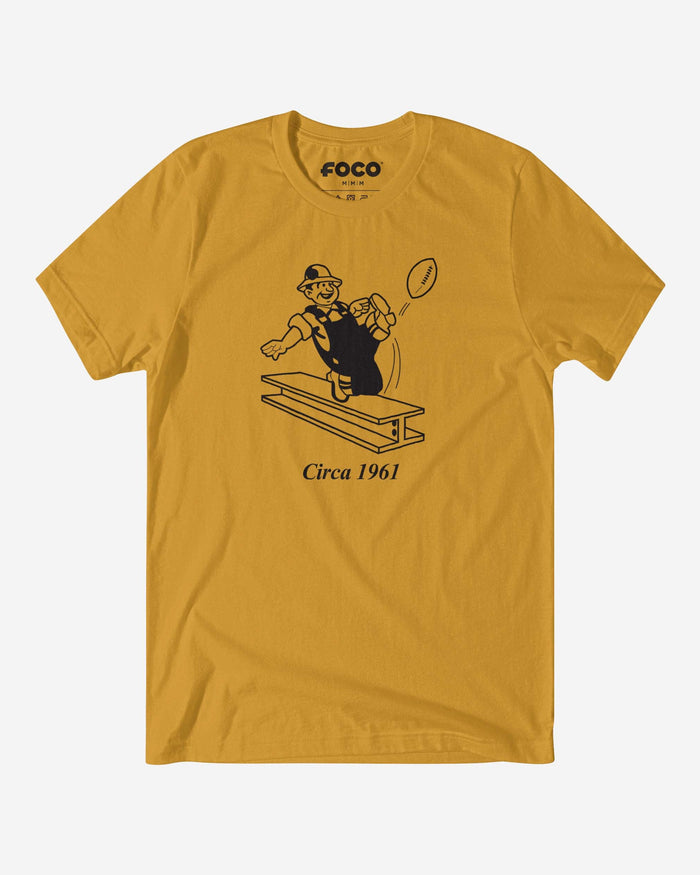 Pittsburgh Steelers 1962 Retro Logo T-Shirt FOCO Maize Yellow S - FOCO.com