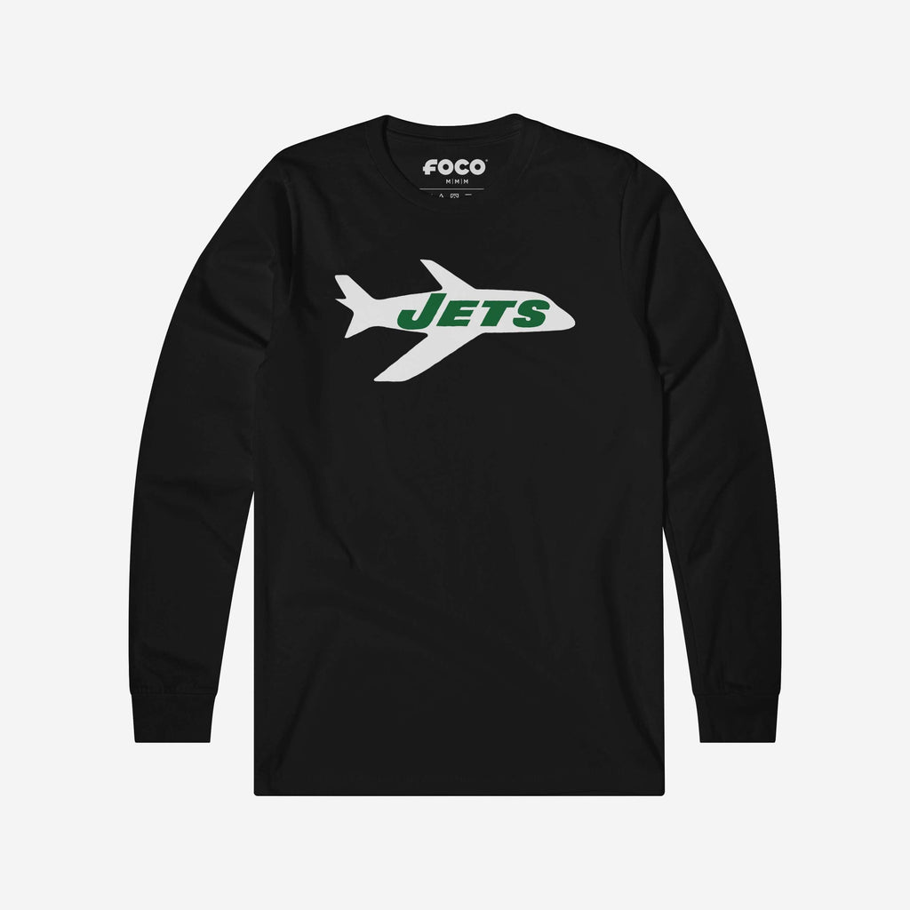 New York Jets 1963 Retro Logo Long Sleeve T-Shirt FOCO Black S - FOCO.com