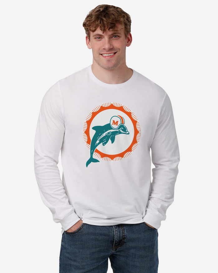 Miami Dolphins 1966 Retro Logo Long Sleeve T-Shirt FOCO - FOCO.com