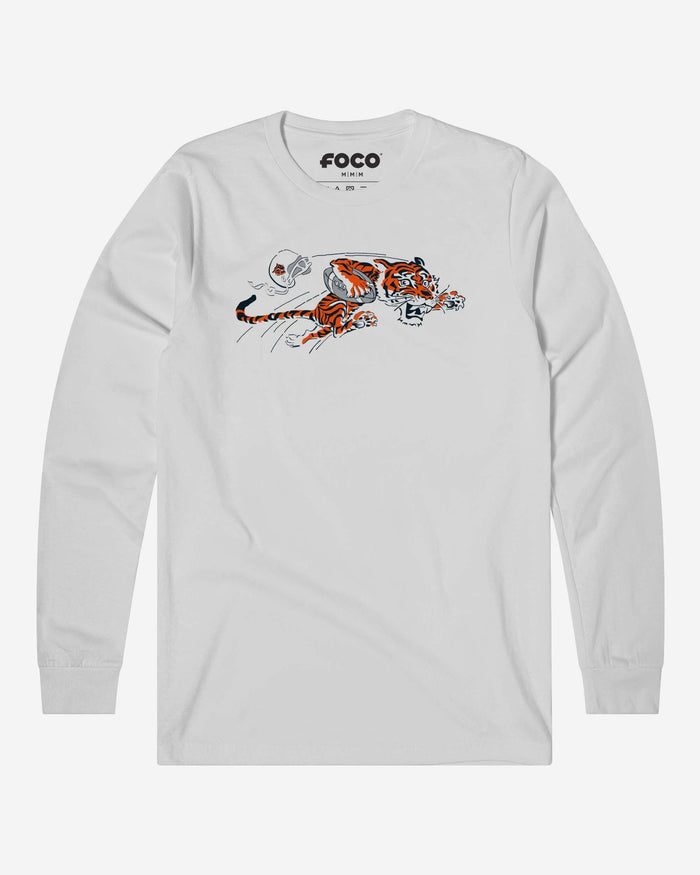 Cincinnati Bengals 1968 Retro Logo Long Sleeve T-Shirt FOCO White S - FOCO.com