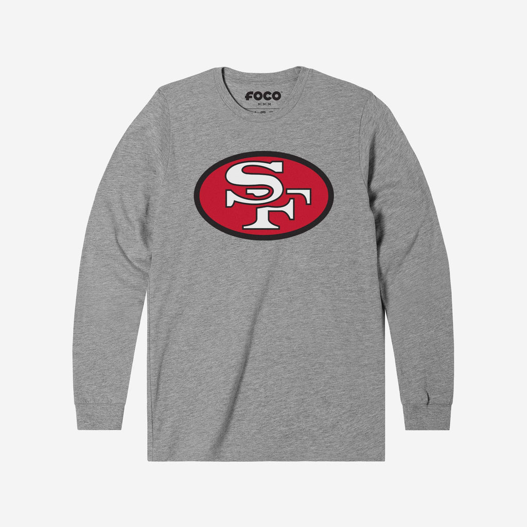 San Francisco 49ers 1968 Retro Logo Long Sleeve T-Shirt FOCO Athletic Heather S - FOCO.com