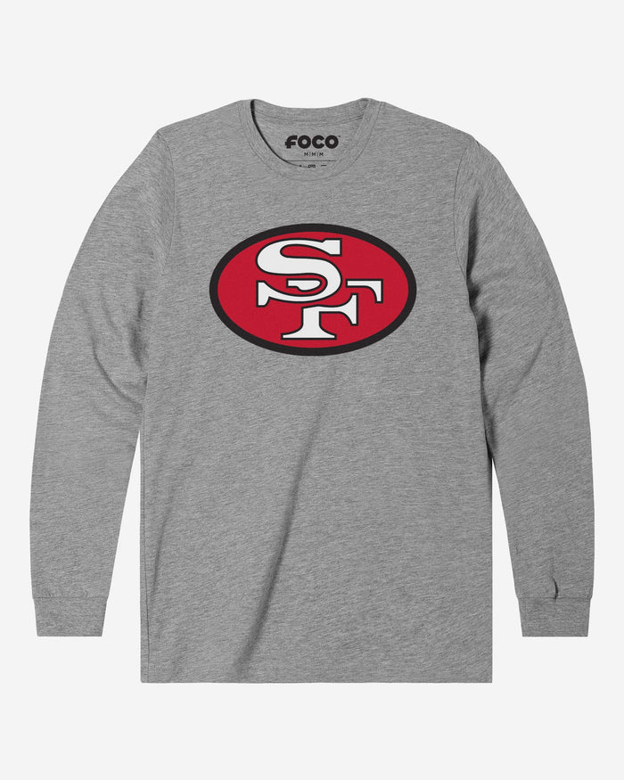 San Francisco 49ers 1968 Retro Logo Long Sleeve T-Shirt FOCO Athletic Heather S - FOCO.com