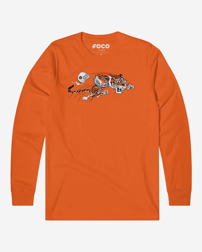 Cincinnati Bengals 1968 Retro Logo Long Sleeve T-Shirt FOCO Orange S - FOCO.com