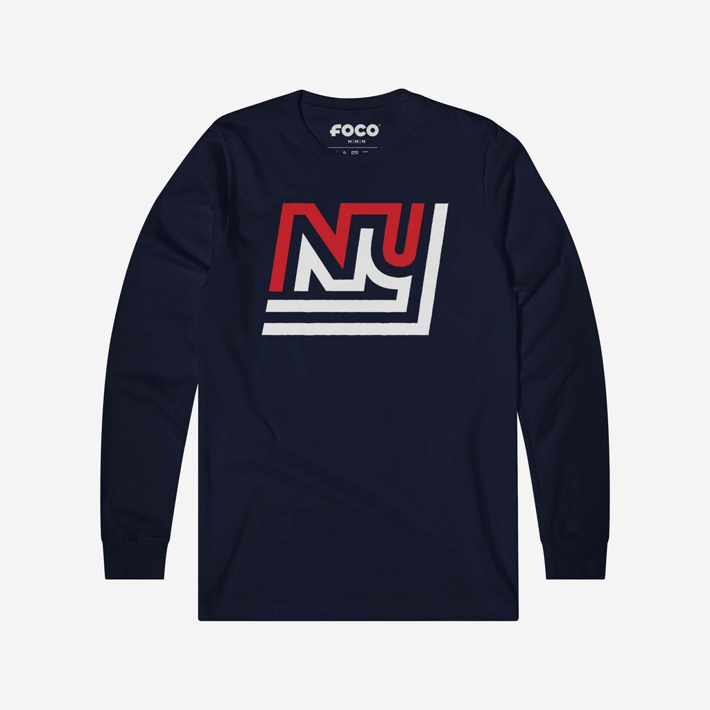New York Giants 1975 Retro Logo Long Sleeve T-Shirt FOCO Navy S - FOCO.com