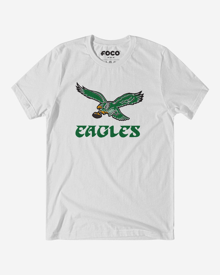 Philadelphia Eagles Retro Logo Lockup T-Shirt FOCO White S - FOCO.com