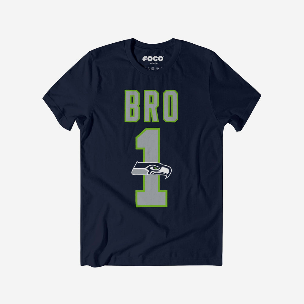 Seattle Seahawks Number 1 Bro T-Shirt FOCO S - FOCO.com