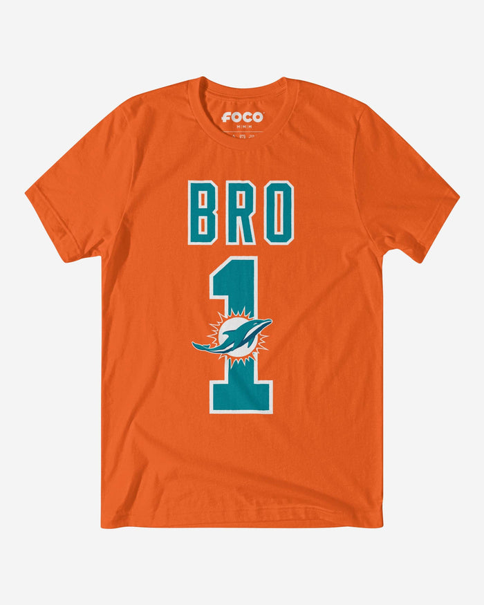 Miami Dolphins Number 1 Bro T-Shirt FOCO S - FOCO.com