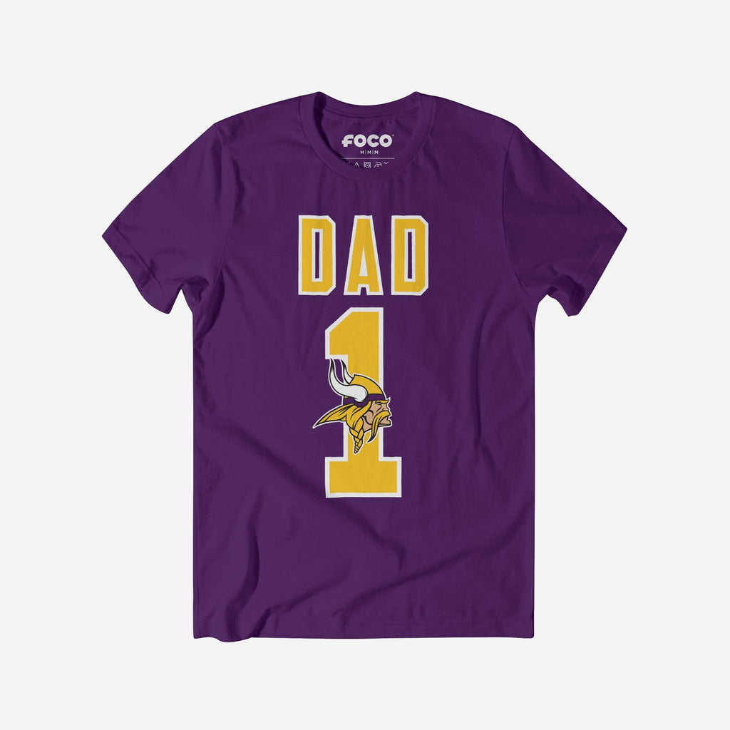 Minnesota Vikings Number 1 Dad T-Shirt FOCO S - FOCO.com