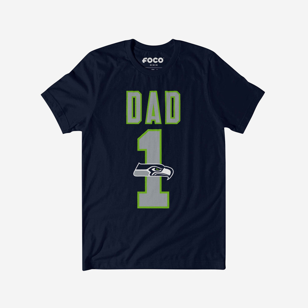Seattle Seahawks Number 1 Dad T-Shirt FOCO S - FOCO.com