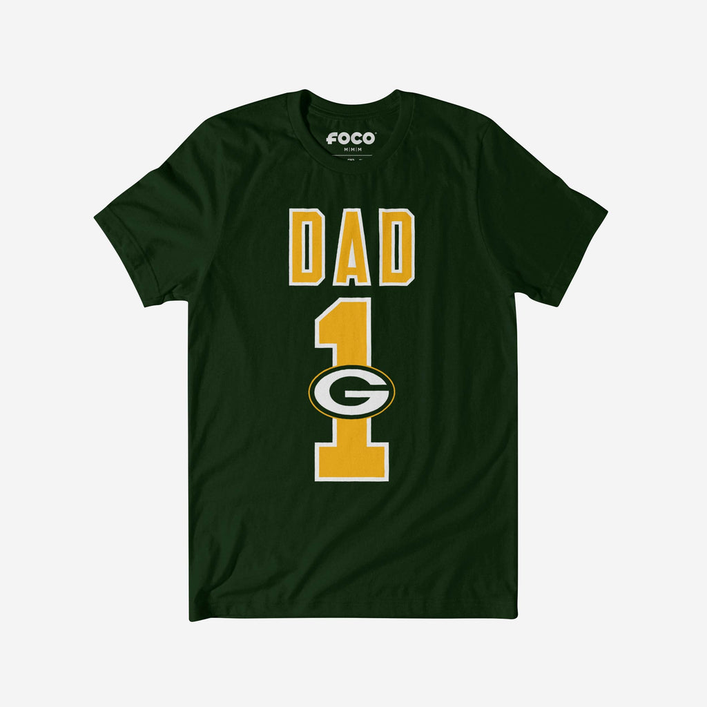 Green Bay Packers Number 1 Dad T-Shirt FOCO S - FOCO.com