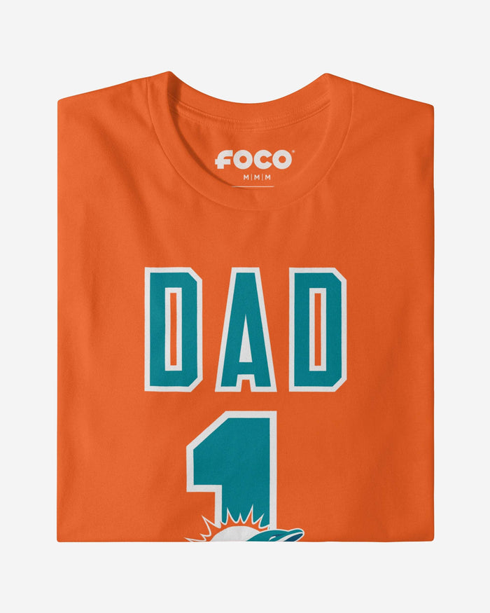 Miami Dolphins Number 1 Dad T-Shirt FOCO - FOCO.com