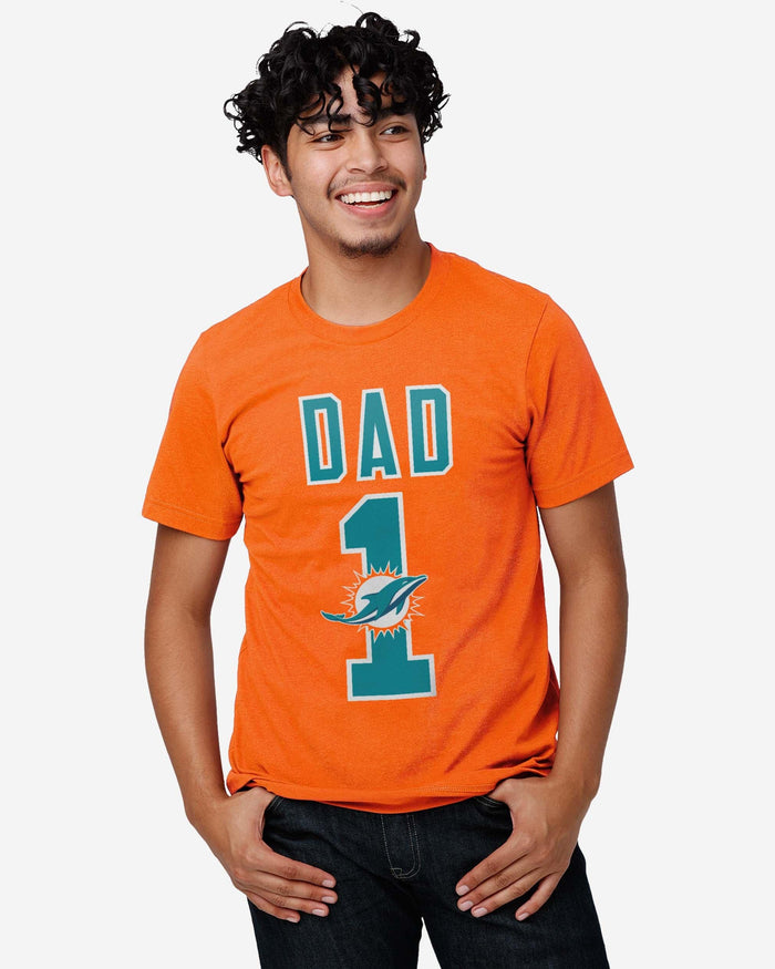 Miami Dolphins Number 1 Dad T-Shirt FOCO - FOCO.com