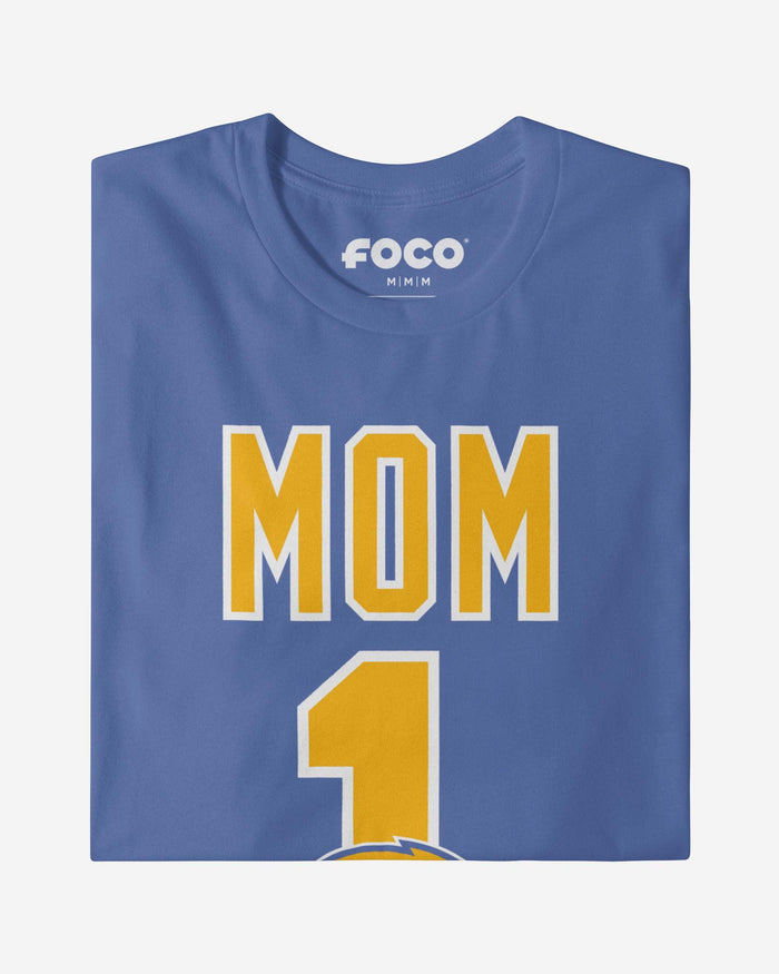 Los Angeles Chargers Number 1 Mom T-Shirt FOCO - FOCO.com