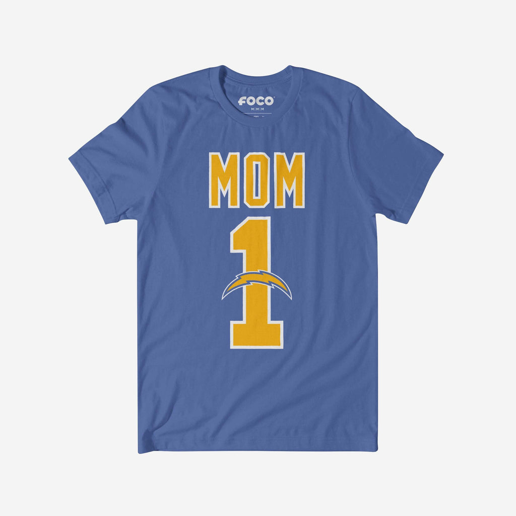Los Angeles Chargers Number 1 Mom T-Shirt FOCO S - FOCO.com