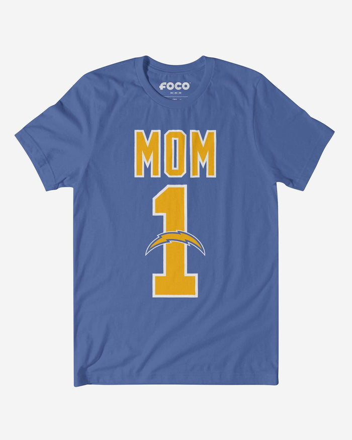 Los Angeles Chargers Number 1 Mom T-Shirt FOCO S - FOCO.com