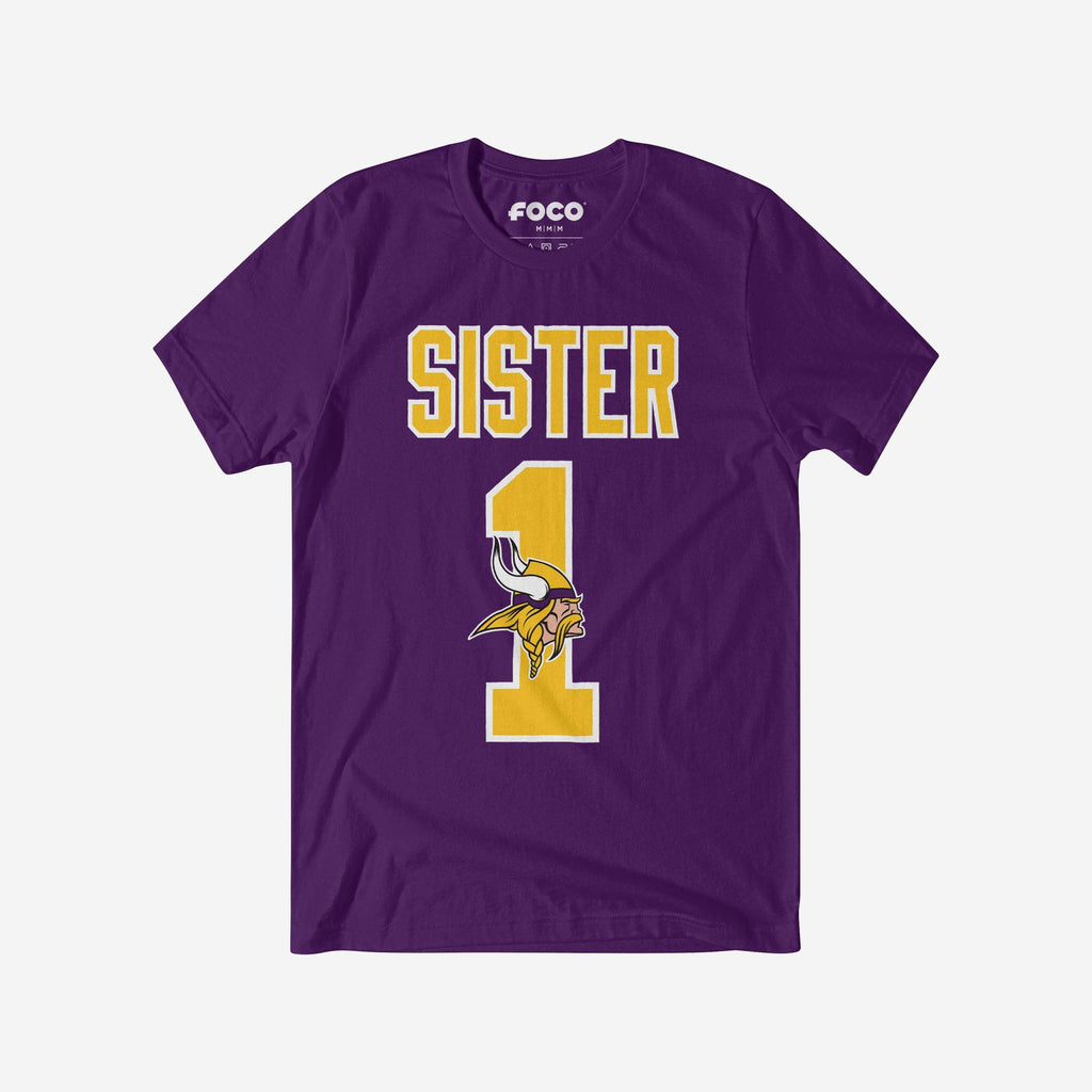 Minnesota Vikings Number 1 Sister T-Shirt FOCO S - FOCO.com