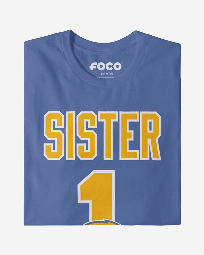Los Angeles Chargers Number 1 Sister T-Shirt FOCO - FOCO.com