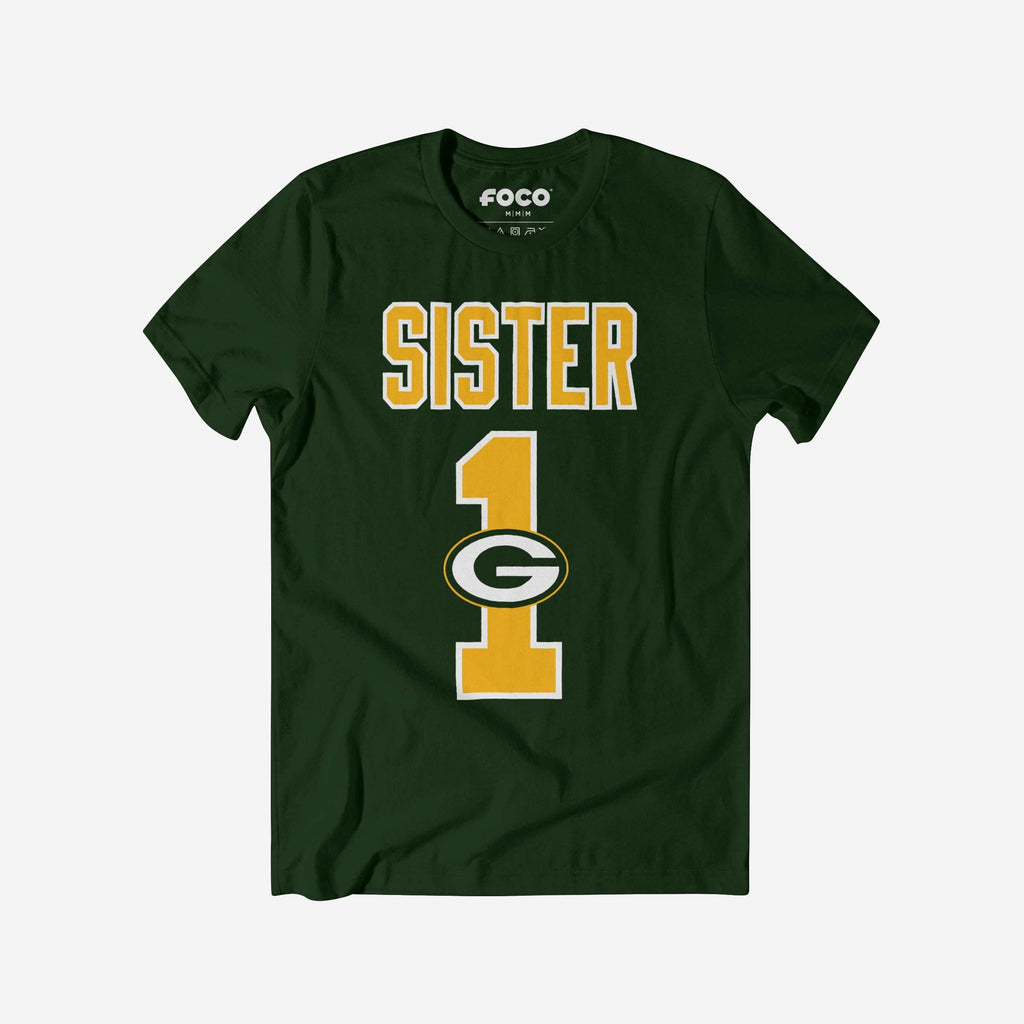 Green Bay Packers Number 1 Sister T-Shirt FOCO S - FOCO.com