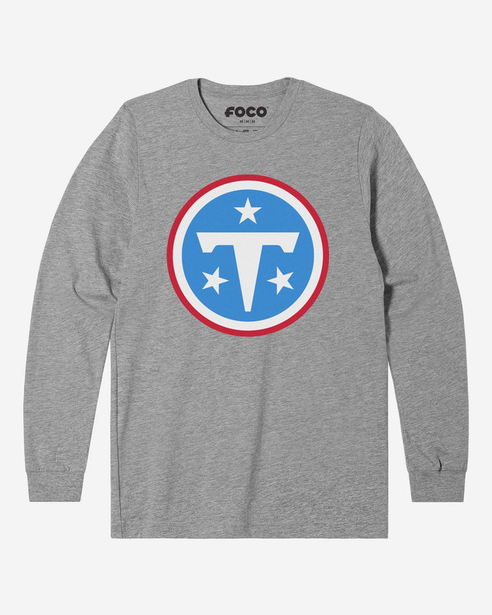 Tennessee Titans Primary Logo Long Sleeve T-Shirt FOCO Athletic Heather S - FOCO.com