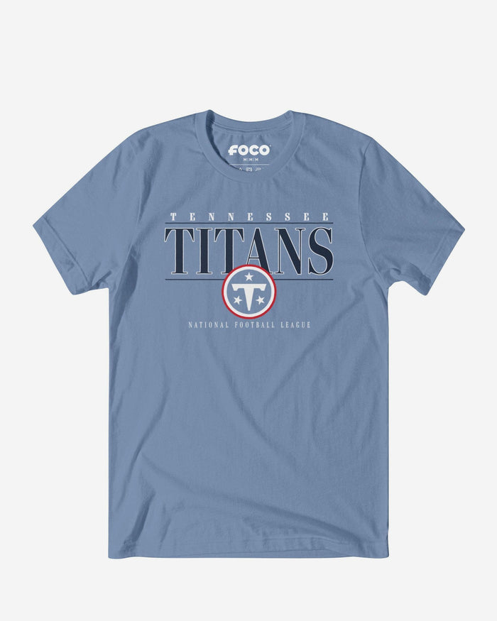 Tennessee Titans Signature Bar T-Shirt FOCO Carolina Blue S - FOCO.com