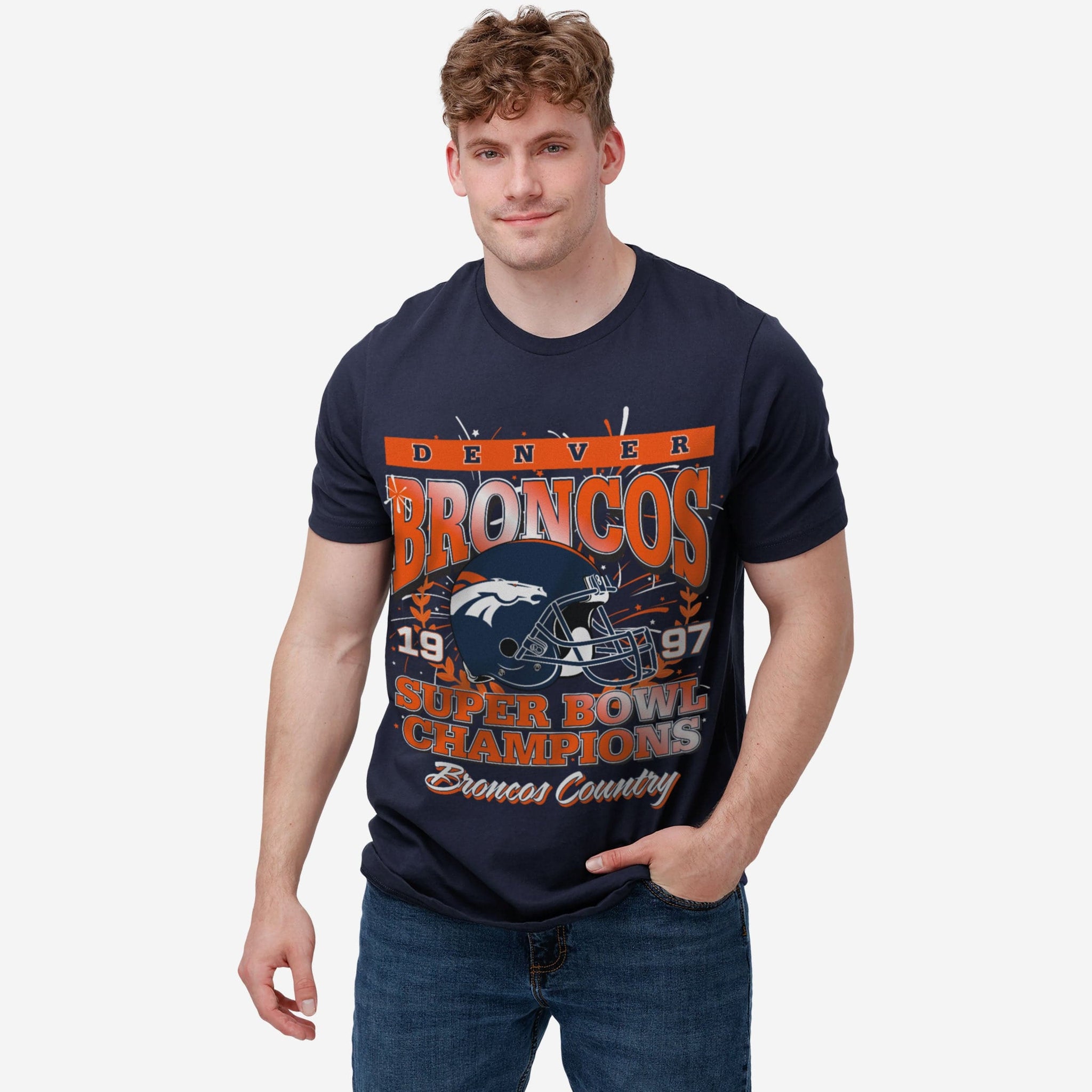 broncos super bowl gear Denver Broncos Super Bowl Commemorative T-Shirt, Mens Size: M