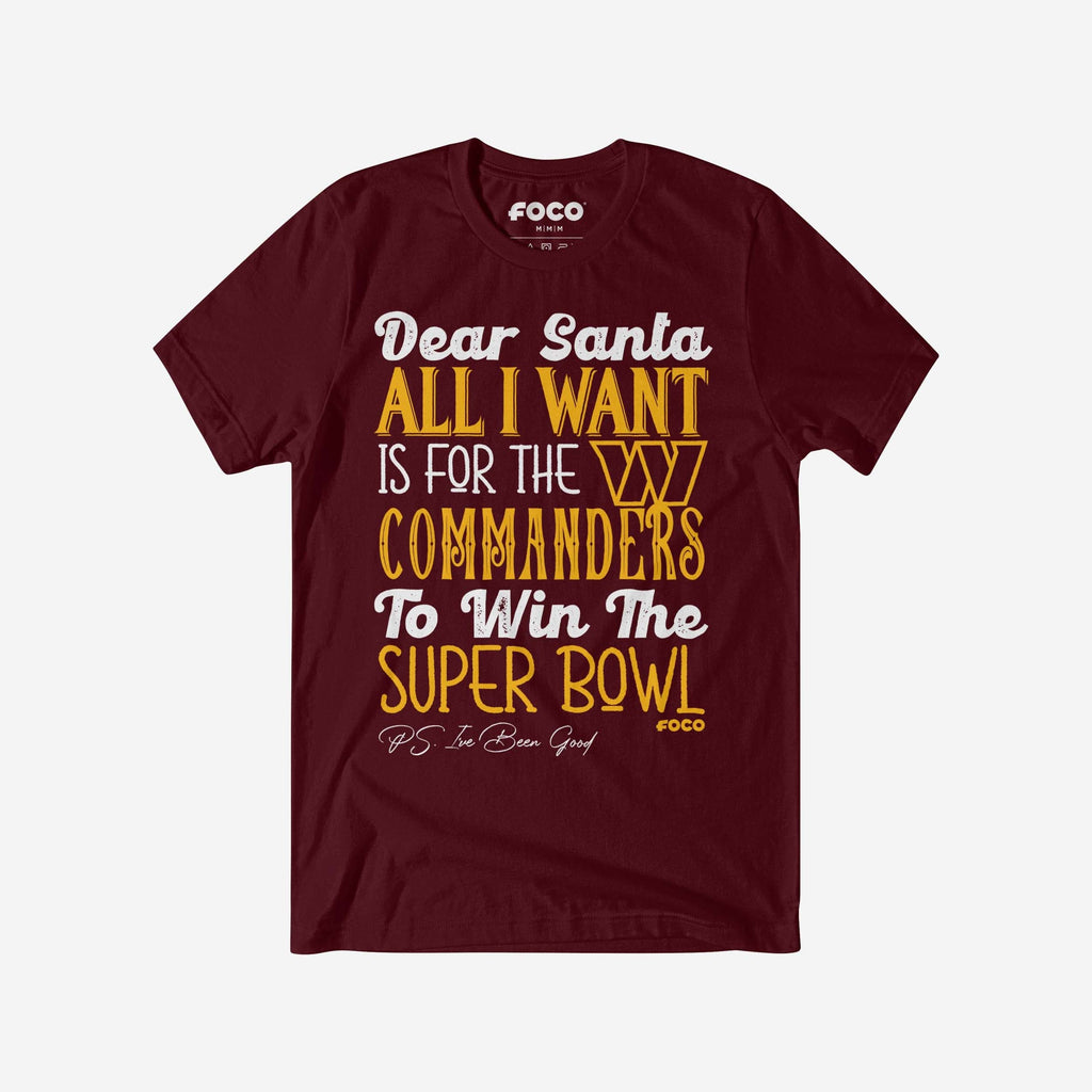 Washington Commanders All I Want T-Shirt FOCO S - FOCO.com
