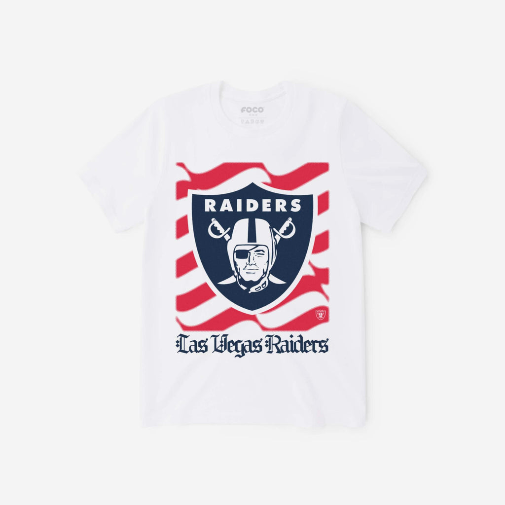 Las Vegas Raiders American Heritage Wordmark T-Shirt FOCO S - FOCO.com