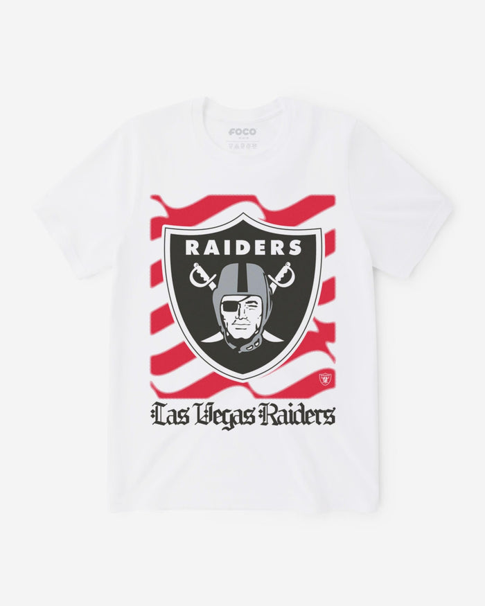 Las Vegas Raiders American Heritage Wordmark T-Shirt FOCO S - FOCO.com
