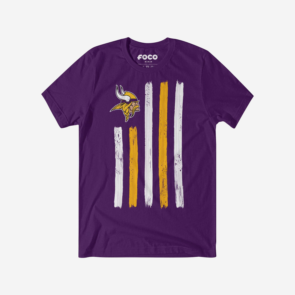 Minnesota Vikings Brushstroke Flag T-Shirt FOCO S - FOCO.com
