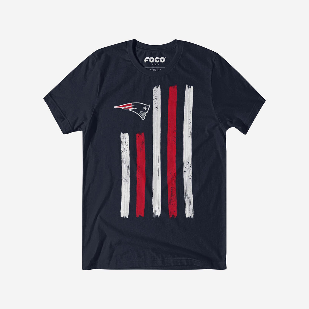 New England Patriots Brushstroke Flag T-Shirt FOCO S - FOCO.com