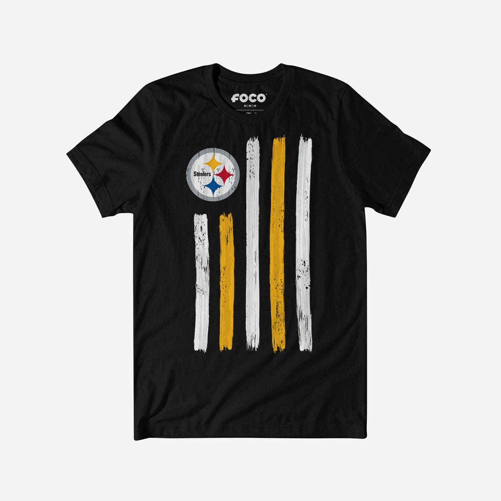 Pittsburgh Steelers Brushstroke Flag T-Shirt FOCO - FOCO.com