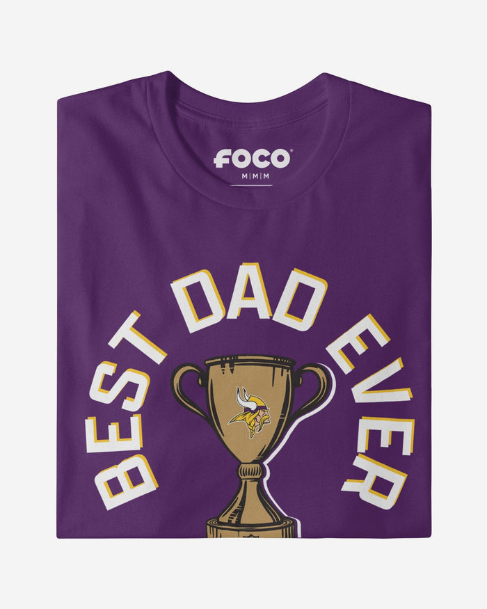 Minnesota Vikings Best Dad Ever Trophy T-Shirt FOCO S - FOCO.com
