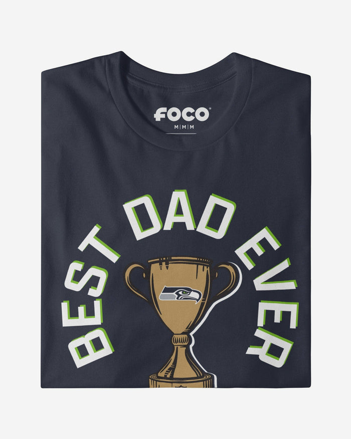 Seattle Seahawks Best Dad Ever Trophy T-Shirt FOCO S - FOCO.com