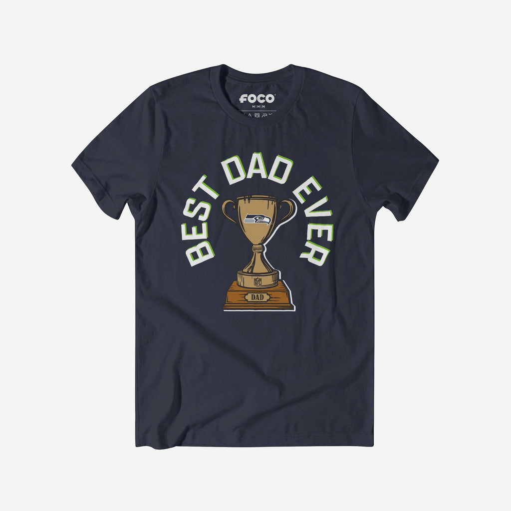 Seattle Seahawks Best Dad Ever Trophy T-Shirt FOCO S - FOCO.com