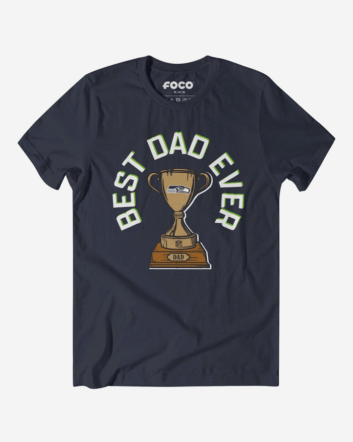 Seattle Seahawks Best Dad Ever Trophy T-Shirt FOCO S - FOCO.com