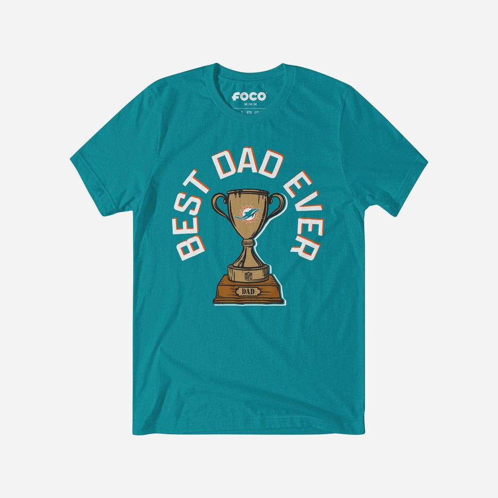 Miami Dolphins Best Dad Ever Trophy T-Shirt FOCO S - FOCO.com