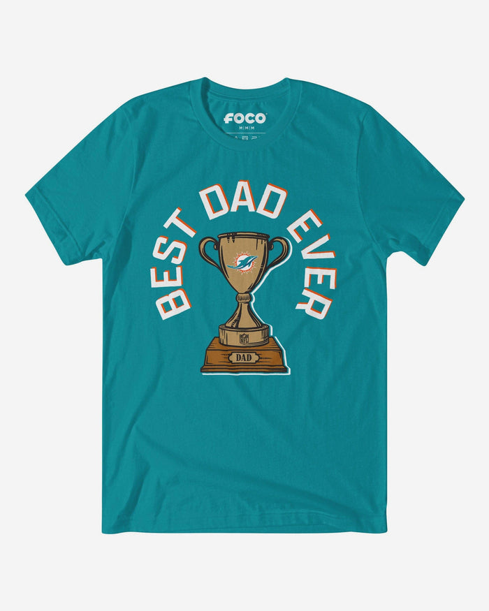 Miami Dolphins Best Dad Ever Trophy T-Shirt FOCO S - FOCO.com