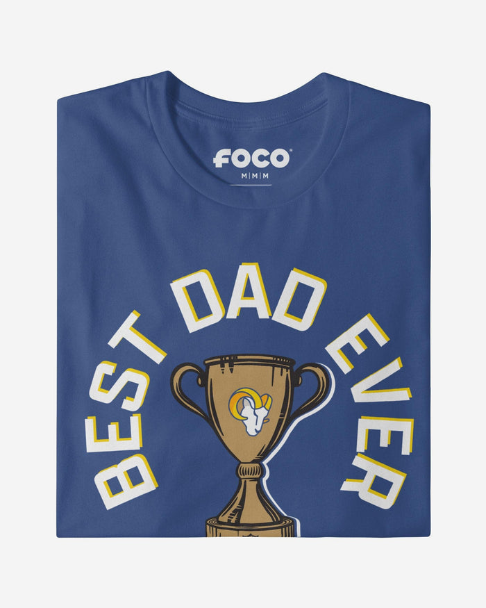 Los Angeles Rams Best Dad Ever Trophy T-Shirt FOCO S - FOCO.com
